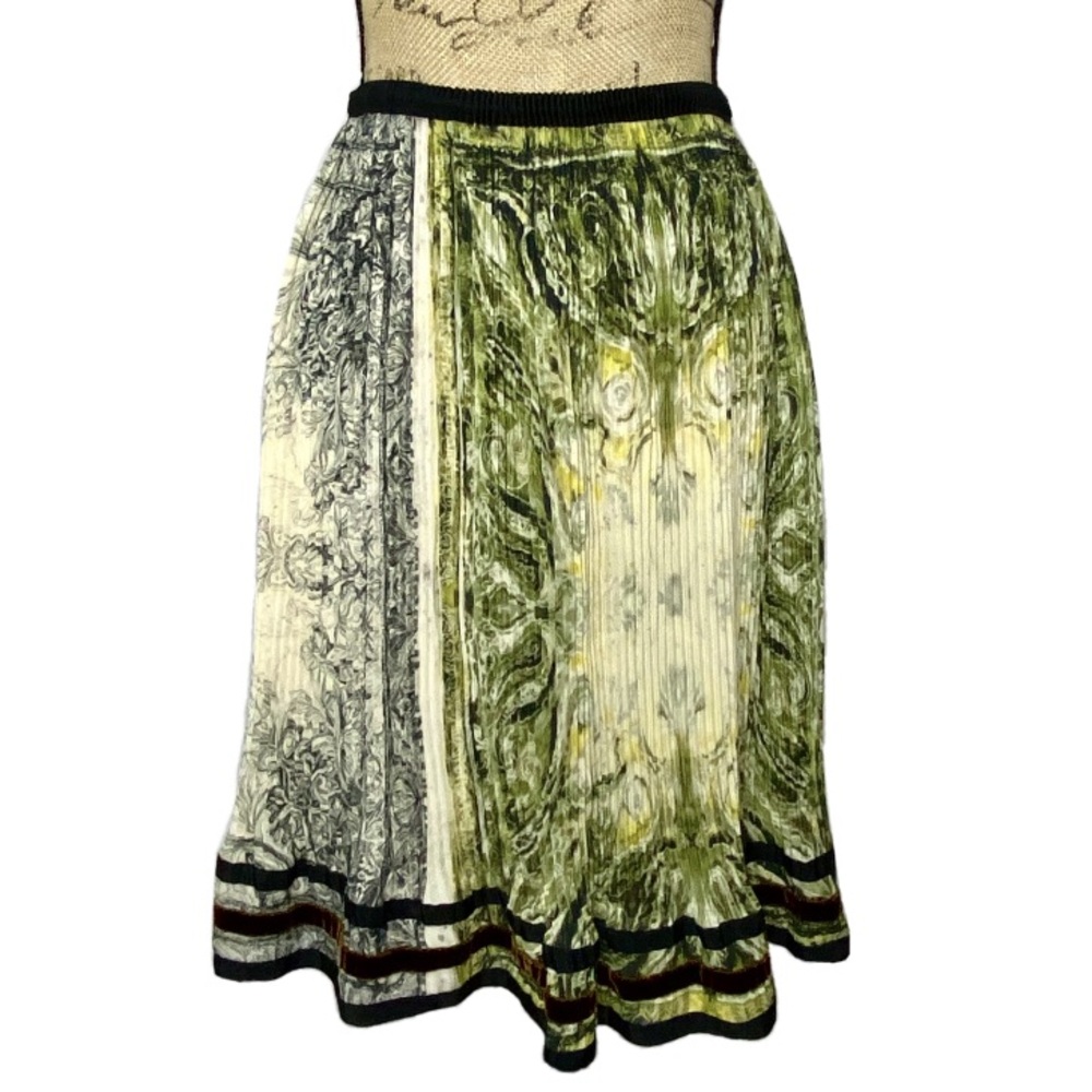 Jean Paul Gaultier Silk Pleated Damask Skirt
